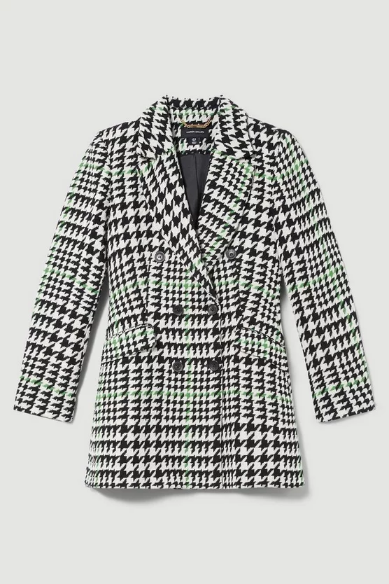 Deals 🎁 Karen Millen Italian Wool Mix Check Double Breast Short 🧥 Coat - multi 🤩 6 Deals 🎁 Karen Millen Italian Wool Mix Check Double Breast Short 🧥 Coat - multi 🤩 - Image 4