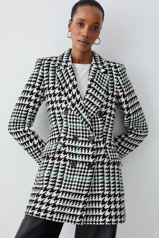 Deals 🎁 Karen Millen Italian Wool Mix Check Double Breast Short 🧥 Coat - multi 🤩 7 Deals 🎁 Karen Millen Italian Wool Mix Check Double Breast Short 🧥 Coat - multi 🤩 - Image 5