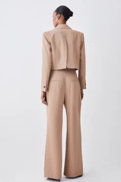 New 🧨 Karen Millen Soft Twill Button Wide Leg Trouser - camel 😍 -Karen Millen Outlet store bkk08614 camel xl 2