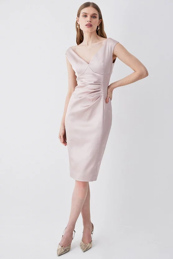 Coupon 👏 Karen Millen Italian Structured Satin Off The Shoulder Pencil Midi 👗 Dress ✔️ 3 Coupon 👏 Karen Millen Italian Structured Satin Off The Shoulder Pencil Midi 👗 Dress ✔️