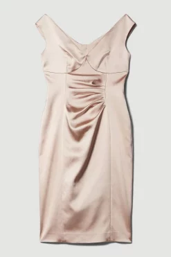 Coupon 👏 Karen Millen Italian Structured Satin Off The Shoulder Pencil Midi 👗 Dress ✔️ 12 Coupon 👏 Karen Millen Italian Structured Satin Off The Shoulder Pencil Midi 👗 Dress ✔️ -Karen Millen Outlet store bkk08622 blush xl 3