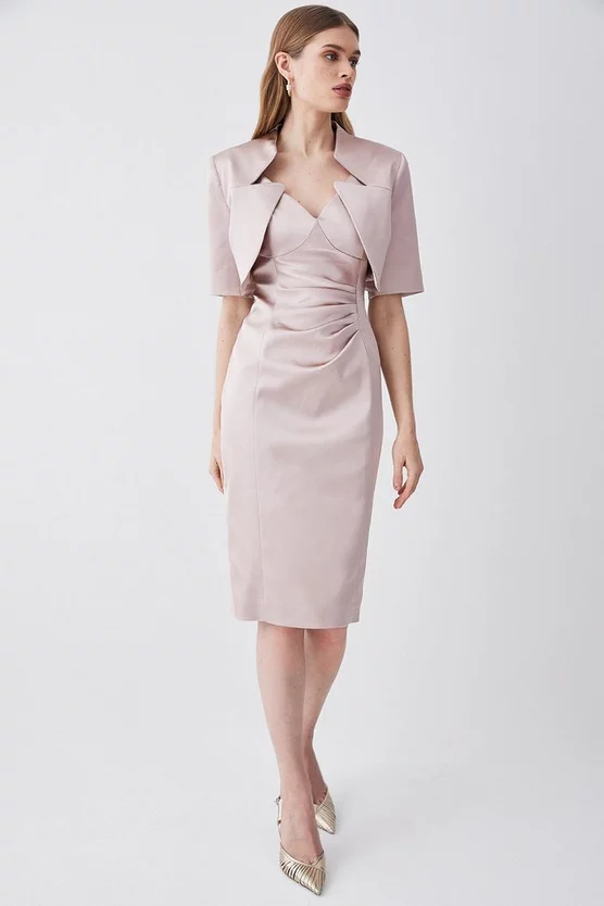 Coupon 👏 Karen Millen Italian Structured Satin Off The Shoulder Pencil Midi 👗 Dress ✔️ 7 Coupon 👏 Karen Millen Italian Structured Satin Off The Shoulder Pencil Midi 👗 Dress ✔️ - Image 5