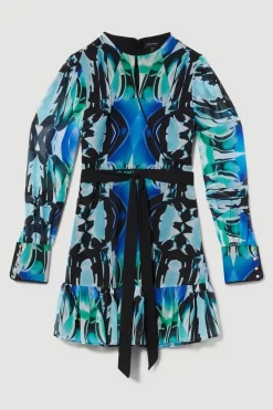 Brand new 😍 Karen Millen Mirrored Kaleidoscope Belted Mini 👗 Dress - blue 😍 -Karen Millen Outlet store bkk08650 blue xl 3