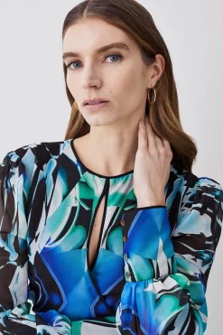 Brand new 😍 Karen Millen Mirrored Kaleidoscope Belted Mini 👗 Dress - blue 😍 -Karen Millen Outlet store bkk08650 blue xl 4