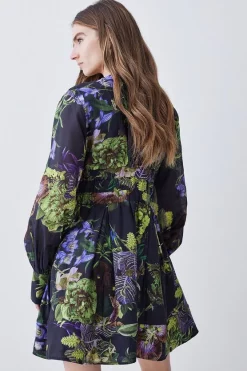 Brand new 😀 Karen Millen Silk Cotton Botanica Floral Woven Short 👗 Dress 🌟 -Karen Millen Outlet store bkk08652 floral xl 2