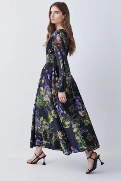 Coupon 🛒 Karen Millen Silk Cotton Botanical Floral Woven Maxi 👗 Dress 🛒 -Karen Millen Outlet store bkk08653 floral xl 2