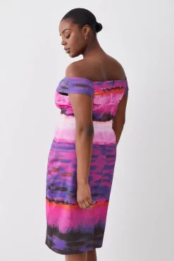 Cheap ✨ Karen Millen Plus Size Italian Signature Stretch Painternly Bardot Midi 👗 Dress - multi 😀 10 Cheap ✨ Karen Millen Plus Size Italian Signature Stretch Painternly Bardot Midi 👗 Dress - multi 😀 -Karen Millen Outlet store bkk08666 multi xl 2