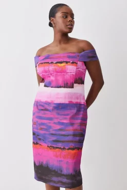 Cheap ✨ Karen Millen Plus Size Italian Signature Stretch Painternly Bardot Midi 👗 Dress - multi 😀 12 Cheap ✨ Karen Millen Plus Size Italian Signature Stretch Painternly Bardot Midi 👗 Dress - multi 😀 -Karen Millen Outlet store bkk08666 multi xl 4