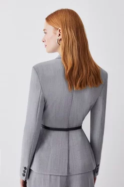 Buy ๐ Karen Millen Strong Shoulder Tailored Belted Single Breasted Jacket - grey marl ๐ 10 Buy ๐ Karen Millen Strong Shoulder Tailored Belted Single Breasted Jacket - grey marl ๐ -Karen Millen Outlet store bkk08673 grey20marl xl 2