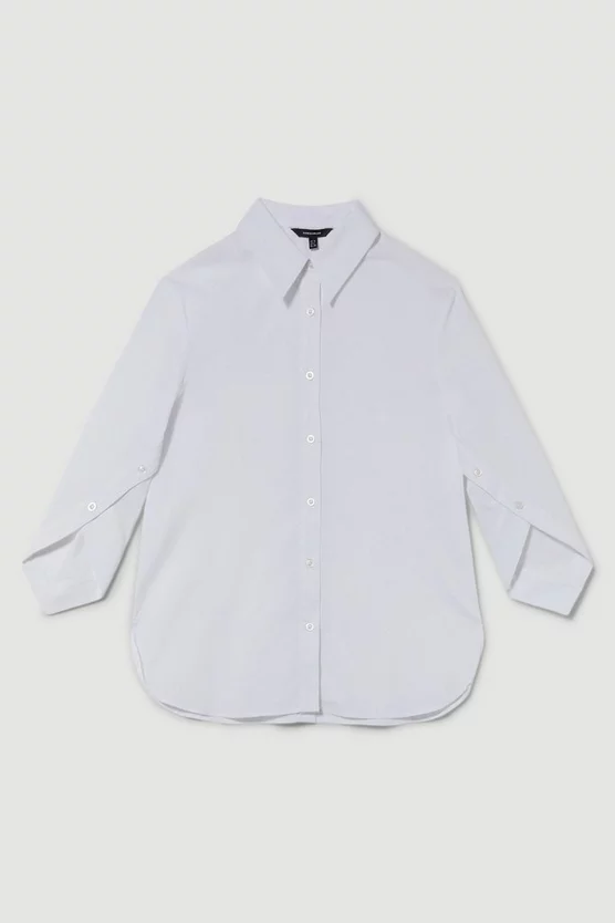Wholesale 👏 Karen Millen Button Sleeve Detail Tailored 👕 Shirt - white ⌛ 6 Wholesale 👏 Karen Millen Button Sleeve Detail Tailored 👕 Shirt - white ⌛ - Image 4