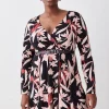 Top 10 👍 Karen Millen Plus Size Belted Viscose Blend Long Sleeve Jersey Mini 👗 Dress 🛒 -Karen Millen Outlet store bkk08759 floral xl