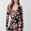 Cheap 🎉 Karen Millen Belted Viscose Blend Long Sleeve Jersey Mini 👗 Dress 🎉 -Karen Millen Outlet store bkk08767 floral xl