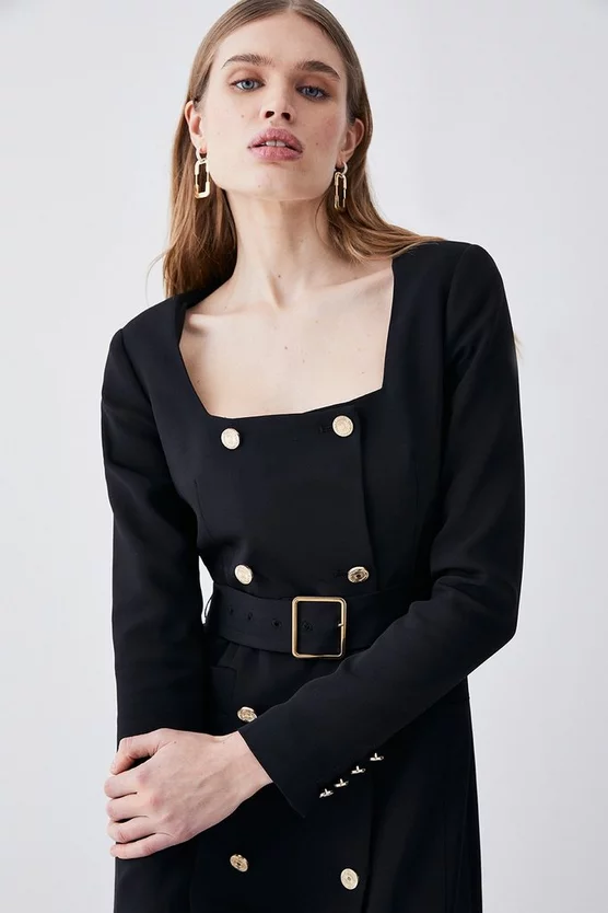 Outlet ๐งจ Karen Millen Compact Viscose Tux Sleeved Belted Maxi ๐ Dress - black ๐ 4 Outlet ๐งจ Karen Millen Compact Viscose Tux Sleeved Belted Maxi ๐ Dress - black ๐ - Image 2