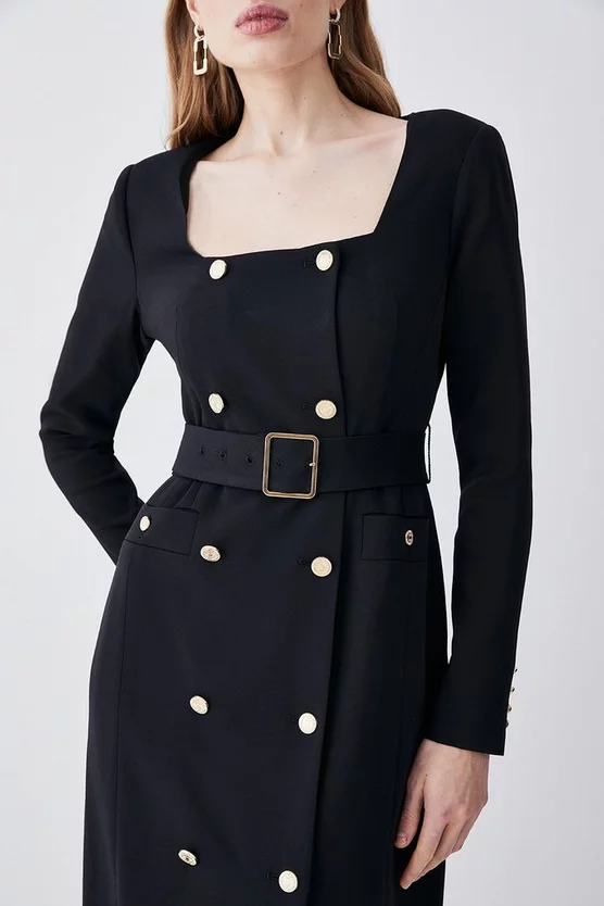 Outlet ๐งจ Karen Millen Compact Viscose Tux Sleeved Belted Maxi ๐ Dress - black ๐ 7 Outlet ๐งจ Karen Millen Compact Viscose Tux Sleeved Belted Maxi ๐ Dress - black ๐ - Image 5