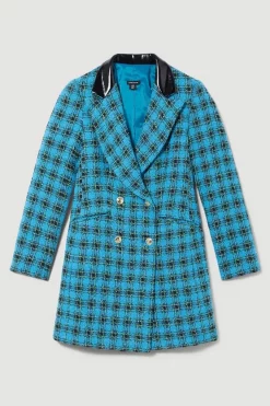 Budget ๐ Karen Millen Italian Check Boucle Tailored Tux Mini ๐ Dress ๐ 12 Budget ๐ Karen Millen Italian Check Boucle Tailored Tux Mini ๐ Dress ๐ -Karen Millen Outlet store bkk08811 blue xl 3