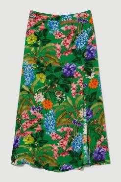 Best deal 🤩 Karen Millen Spring Floral Buttoned Midi 👗 Skirt - 🌞 summer green 🔔 -Karen Millen Outlet store bkk08871 summer20green xl 3