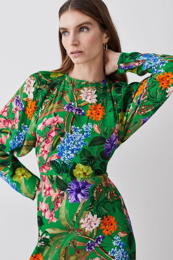 Buy ๐คฉ Karen Millen Spring Floral Batwing Midi ๐ Dress - โ๏ธ summer green ๐ฅ 4 Buy ๐คฉ Karen Millen Spring Floral Batwing Midi ๐ Dress - โ๏ธ summer green ๐ฅ - Image 2
