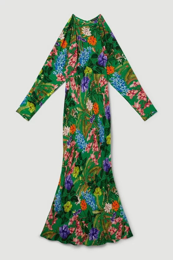 Buy ๐คฉ Karen Millen Spring Floral Batwing Midi ๐ Dress - โ๏ธ summer green ๐ฅ 6 Buy ๐คฉ Karen Millen Spring Floral Batwing Midi ๐ Dress - โ๏ธ summer green ๐ฅ - Image 4