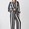 Hot Sale 👏 Karen Millen Mixed Stripe Woven Wide Leg Trouser - mono 👏 2 Hot Sale 👏 Karen Millen Mixed Stripe Woven Wide Leg Trouser - mono 👏 -Karen Millen Outlet store bkk08873 mono xl