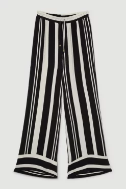 Hot Sale 👏 Karen Millen Mixed Stripe Woven Wide Leg Trouser - mono 👏 11 Hot Sale 👏 Karen Millen Mixed Stripe Woven Wide Leg Trouser - mono 👏 -Karen Millen Outlet store bkk08873 mono xl 3