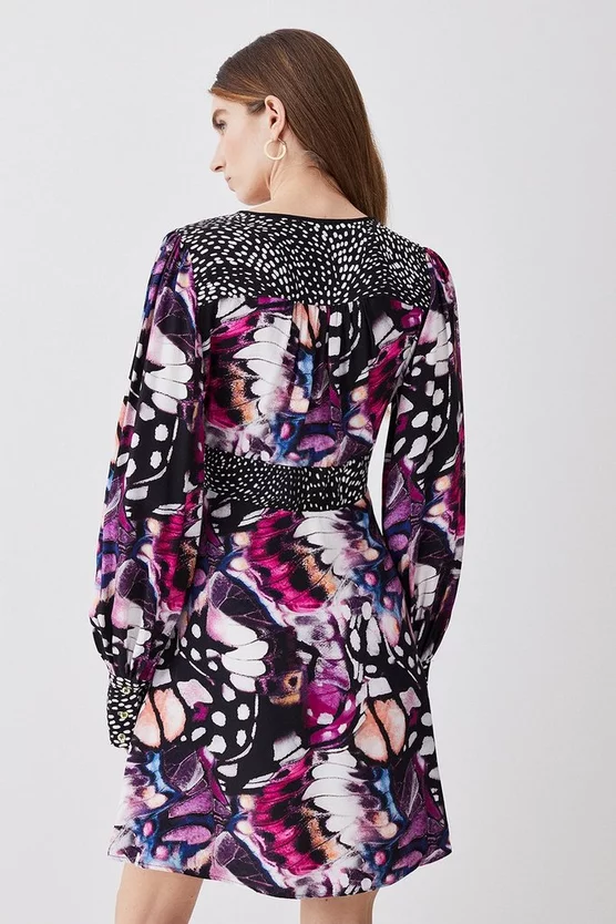 Top 10 🌟 Karen Millen Butterfly Plunge Neck Woven Mini 👗 Dress - purple 🥰 5 Top 10 🌟 Karen Millen Butterfly Plunge Neck Woven Mini 👗 Dress - purple 🥰 - Image 3