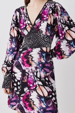 Top 10 🌟 Karen Millen Butterfly Plunge Neck Woven Mini 👗 Dress - purple 🥰 12 Top 10 🌟 Karen Millen Butterfly Plunge Neck Woven Mini 👗 Dress - purple 🥰 -Karen Millen Outlet store bkk08878 purple xl 4