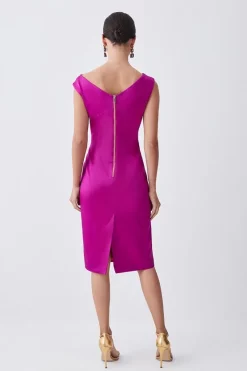 Best deal 👍 Karen Millen Petite Italian Structured Satin Off The Shoulder Pencil Midi 👗 Dress - magenta ⭐ 10 Best deal 👍 Karen Millen Petite Italian Structured Satin Off The Shoulder Pencil Midi 👗 Dress - magenta ⭐ -Karen Millen Outlet store bkk08912 magenta xl 2
