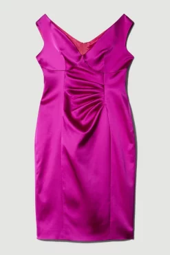 Best deal 👍 Karen Millen Petite Italian Structured Satin Off The Shoulder Pencil Midi 👗 Dress - magenta ⭐ 11 Best deal 👍 Karen Millen Petite Italian Structured Satin Off The Shoulder Pencil Midi 👗 Dress - magenta ⭐ -Karen Millen Outlet store bkk08912 magenta xl 3