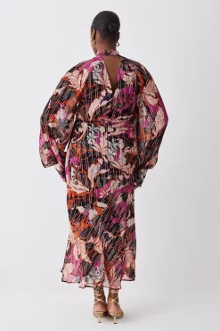 Promo ⌛ Karen Millen Plus Size Metallic Iridescent Column Midi 👗 Dress - pink 🤩 -Karen Millen Outlet store bkk08988 pink xl 2