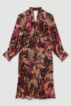 Promo ⌛ Karen Millen Plus Size Metallic Iridescent Column Midi 👗 Dress - pink 🤩 -Karen Millen Outlet store bkk08988 pink xl 3