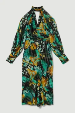 Top 10 ⭐ Karen Millen Metallic Iridescent Column Midi 👗 Dress 🤩 12 Top 10 ⭐ Karen Millen Metallic Iridescent Column Midi 👗 Dress 🤩 -Karen Millen Outlet store bkk08989 green xl 3