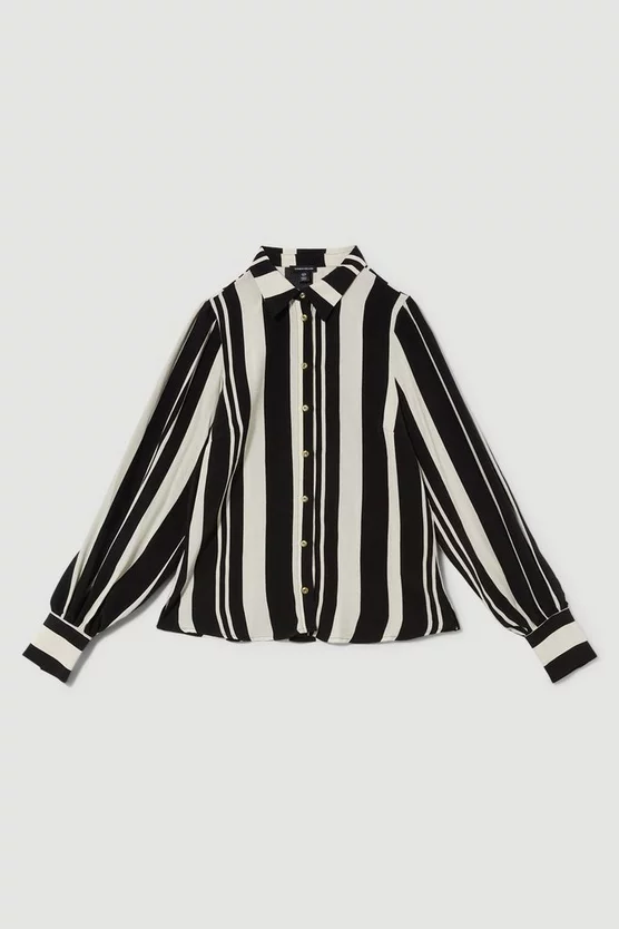 Wholesale ๐ Karen Millen Mixed Stripe Woven ๐ Shirt - mono ๐ 6 Wholesale ๐ Karen Millen Mixed Stripe Woven ๐ Shirt - mono ๐ - Image 4