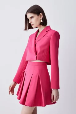 Flash Sale ๐ Karen Millen Tailored Pleated Full Mini ๐ Skirt - pink โ