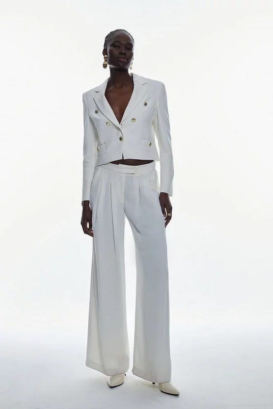 Brand new ๐ Karen Millen Compact Stretch Nautical Cropped Tailored Jacket - navy โ 5 Brand new ๐ Karen Millen Compact Stretch Nautical Cropped Tailored Jacket - navy โ - Image 3