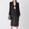 Best Pirce 🥰 Karen Millen Leather Drape Detail Pencil Midi 👗 Skirt 🤩 -Karen Millen Outlet store bkk09167 black xl