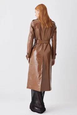 Top 10 ✔️ Karen Millen Patent Leather Trench 🧥 Coat - camel 🧨 -Karen Millen Outlet store bkk09191 camel xl 2