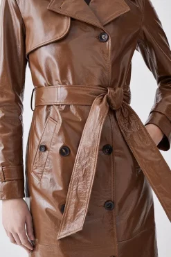 Top 10 ✔️ Karen Millen Patent Leather Trench 🧥 Coat - camel 🧨 -Karen Millen Outlet store bkk09191 camel xl 4