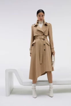 Wholesale 🥰 Karen Millen Tailored Asymmetric Hem Trench 🧥 Coat 😀