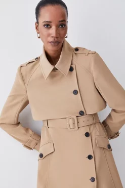 Wholesale 🥰 Karen Millen Tailored Asymmetric Hem Trench 🧥 Coat 😀 -Karen Millen Outlet store bkk09194 camel xl 2