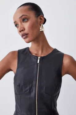 Best reviews of 🥰 Karen Millen Petite Leather Zip Though Pencil Midi 👗 Dress - black 😍 -Karen Millen Outlet store bkk09266 black xl 4