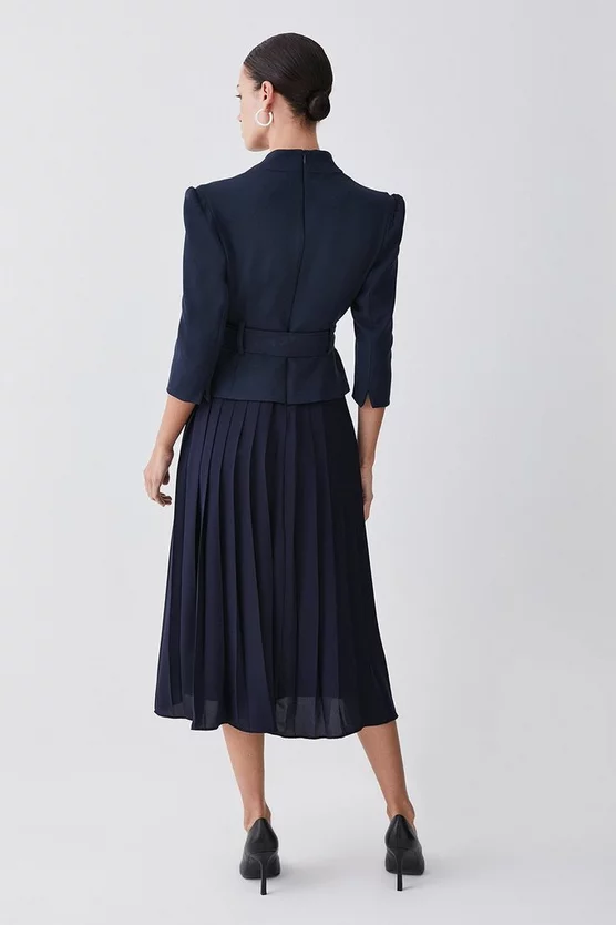 New โจ Karen Millen Petite Structured Crepe Forever Pleated Midi ๐ Dress ๐ฅ 5 New โจ Karen Millen Petite Structured Crepe Forever Pleated Midi ๐ Dress ๐ฅ - Image 3
