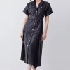 Buy 🛒 Karen Millen Leather Belted Button Detail 👚 Shirt Midi 👗 Dress - black 👏 -Karen Millen Outlet store bkk09274 black xl