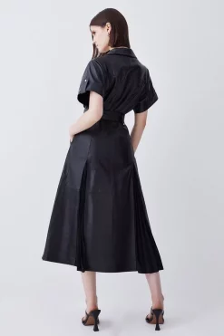 Buy 🛒 Karen Millen Leather Belted Button Detail 👚 Shirt Midi 👗 Dress - black 👏 11 Buy 🛒 Karen Millen Leather Belted Button Detail 👚 Shirt Midi 👗 Dress - black 👏 -Karen Millen Outlet store bkk09274 black xl 2