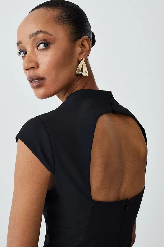 Cheapest โญ Karen Millen High Neck Crepe Full ๐ Skirted Mini ๐ Dress โญ 4 Cheapest โญ Karen Millen High Neck Crepe Full ๐ Skirted Mini ๐ Dress โญ - Image 2