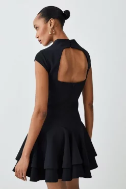 Cheapest โญ Karen Millen High Neck Crepe Full ๐ Skirted Mini ๐ Dress โญ 11 Cheapest โญ Karen Millen High Neck Crepe Full ๐ Skirted Mini ๐ Dress โญ -Karen Millen Outlet store bkk09295 black xl 2