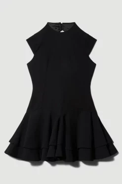 Cheapest โญ Karen Millen High Neck Crepe Full ๐ Skirted Mini ๐ Dress โญ 12 Cheapest โญ Karen Millen High Neck Crepe Full ๐ Skirted Mini ๐ Dress โญ -Karen Millen Outlet store bkk09295 black xl 3