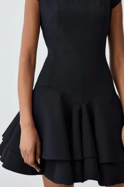 Cheapest โญ Karen Millen High Neck Crepe Full ๐ Skirted Mini ๐ Dress โญ 13 Cheapest โญ Karen Millen High Neck Crepe Full ๐ Skirted Mini ๐ Dress โญ -Karen Millen Outlet store bkk09295 black xl 4