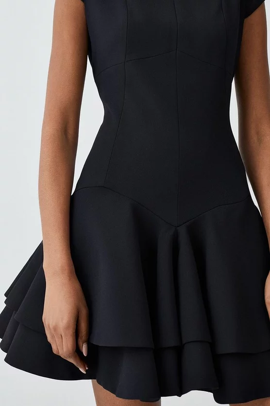 Cheapest โญ Karen Millen High Neck Crepe Full ๐ Skirted Mini ๐ Dress โญ 7 Cheapest โญ Karen Millen High Neck Crepe Full ๐ Skirted Mini ๐ Dress โญ - Image 5