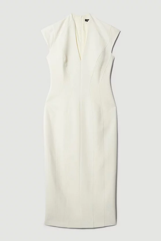 Outlet 😉 Karen Millen Structured Crepe Contour Seamed Midaxi 👗 Dress - ivory 🎁 7 Outlet 😉 Karen Millen Structured Crepe Contour Seamed Midaxi 👗 Dress - ivory 🎁 - Image 5
