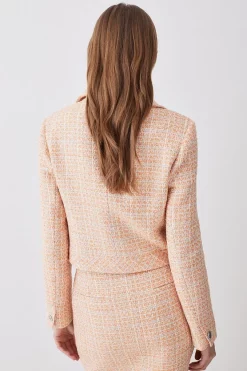Flash Sale ✔️ Karen Millen Tweed Pocket Crop Jacket - orange 😍 -Karen Millen Outlet store bkk09407 orange xl 2